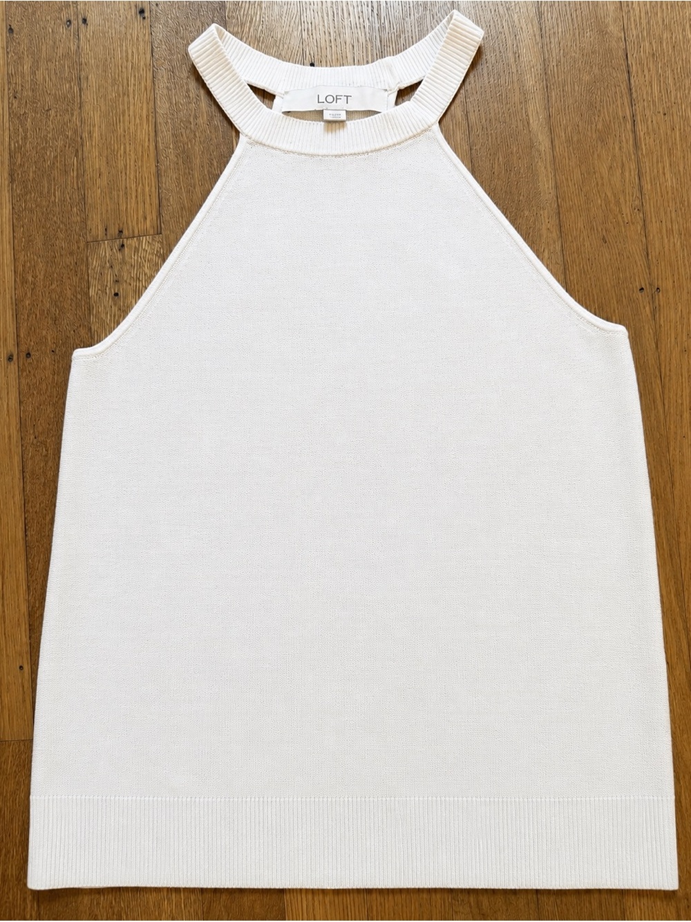 LOFT Racerback Lightweight Knit Tank Top White M NWOT